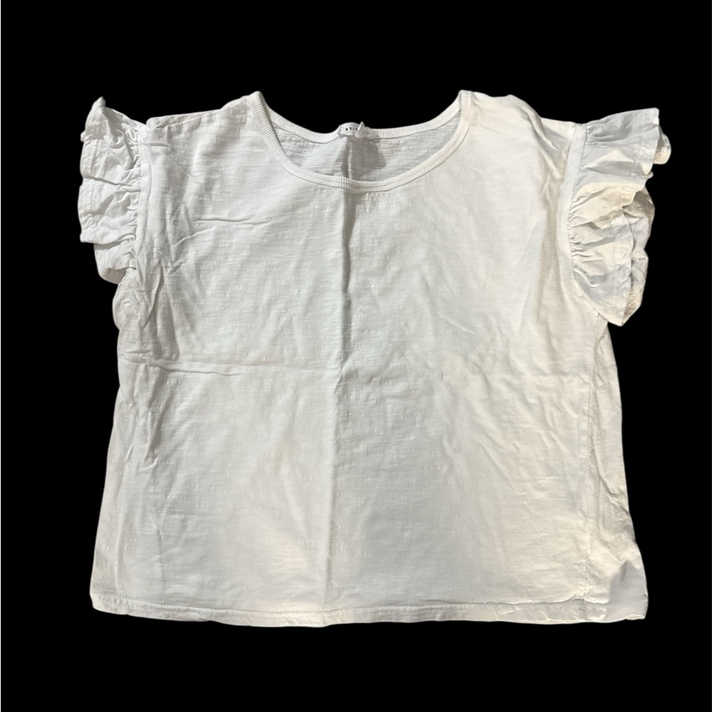 Jane and Delancey White Ruffled Short Sleeve Top